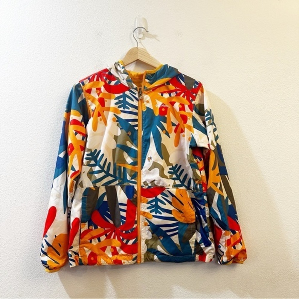 Columbia Pixel Grabber Youth‎ Size Large Girls Reversible Hooded Jacket Colorful